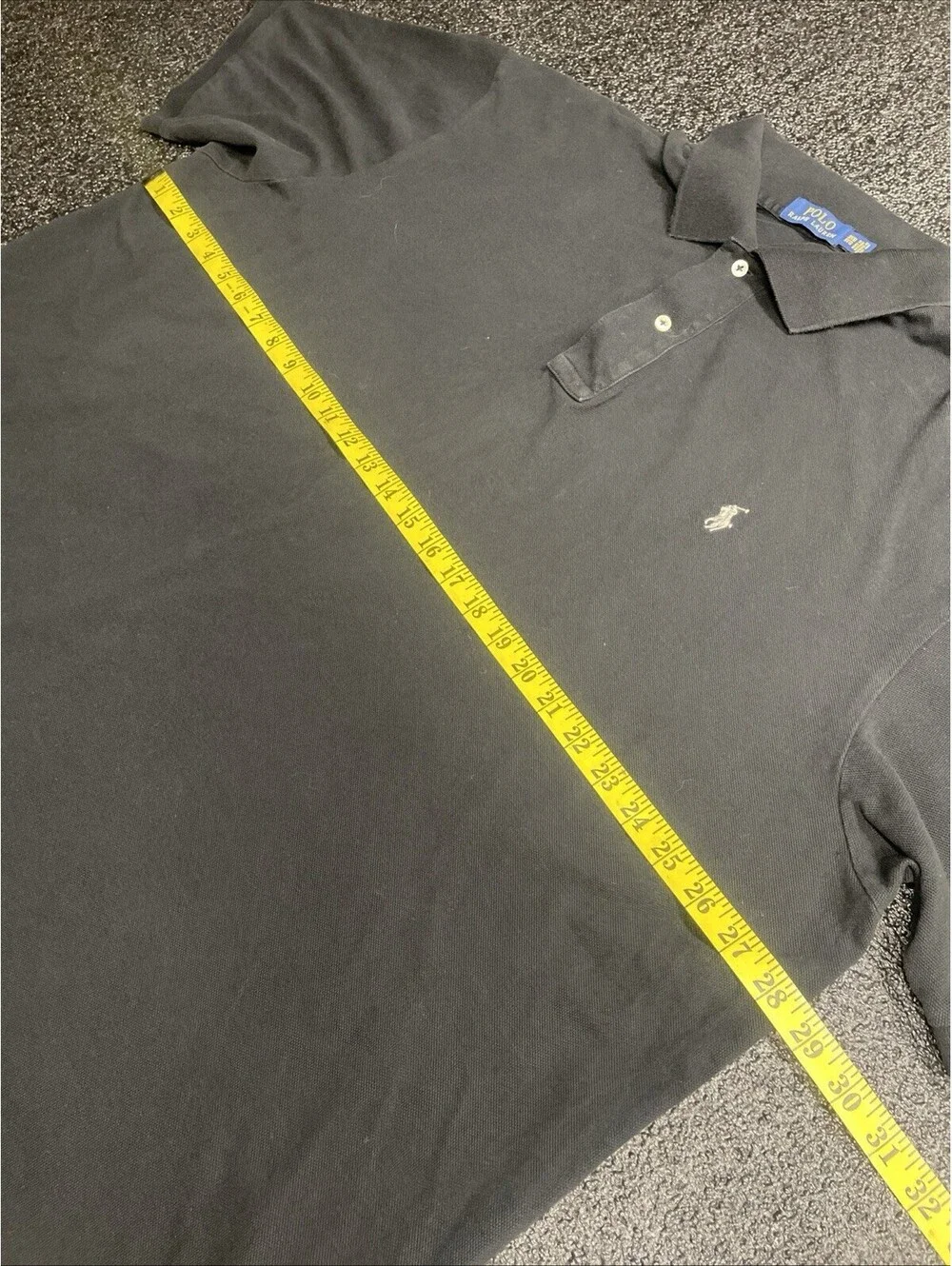 Polo Ralph Lauren Polo Shirt Mens 3XB Black Gray Pony Pique Cotton Casual Preppy